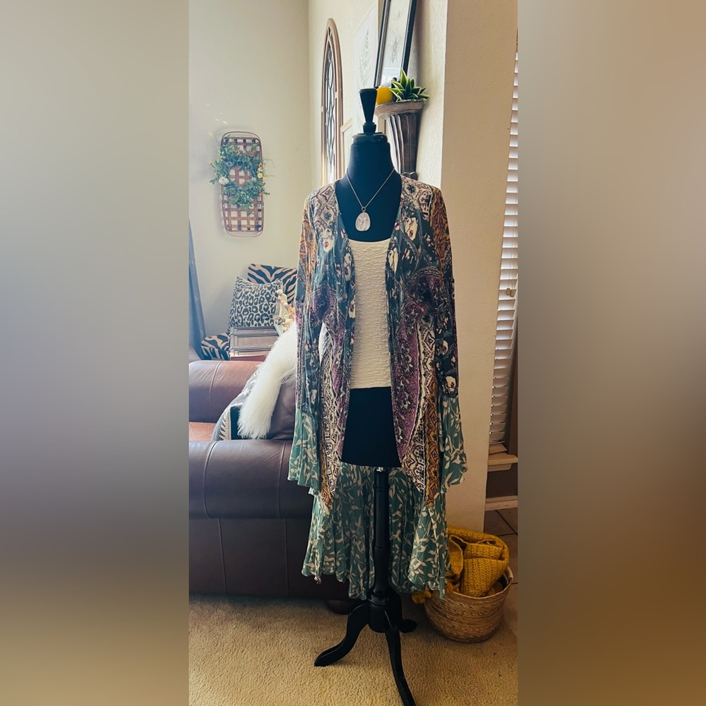 Bohemian Floral Kimono Cardigan